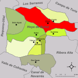 Localización de Chiva respecto a la comarca de Chiva-Hoya de Buñol