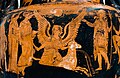 Circle of the Iliupersis Painter - RVAp 8-145 - Orestes at Delphi - Dionysos with satyrs and maenads - Nike sacrificing ram - boar hunt - Berlin AS F 3256 - 11