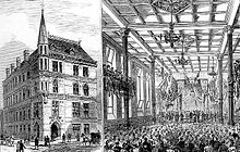 City of London College's new building at Moorfields in 1883 opened by the then Prince of Wales CityofLondonCollege1883.jpg