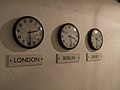 Clocks London, Berlin, Jersey. Jersey War Tunnels (Hohlgangsanlage 8), WW2 German underground hospital. 2009.jpg