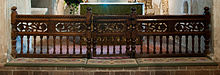 Altar rails at the Church of St. Nicholas in Compton, Surrey. Compton, Surrey. Church of St. Nicholas DSC 2809.jpg