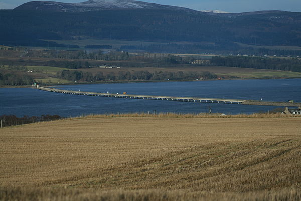 Cromarty Bridge taking A9 across the Firth east of Dingwall