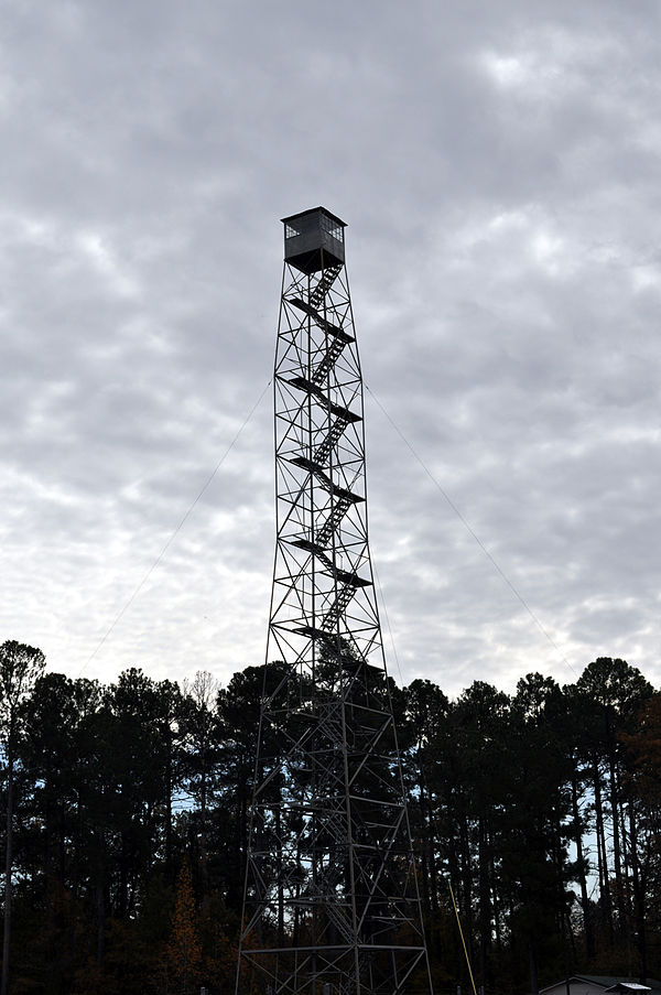 The 1935 Crossroads Fire Tower is the tallest of its type in Arkansas