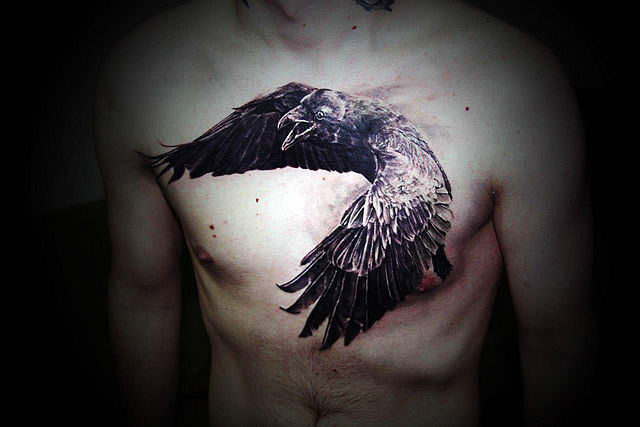 Crow tattoo by Frank Carrilho | Photo 14655