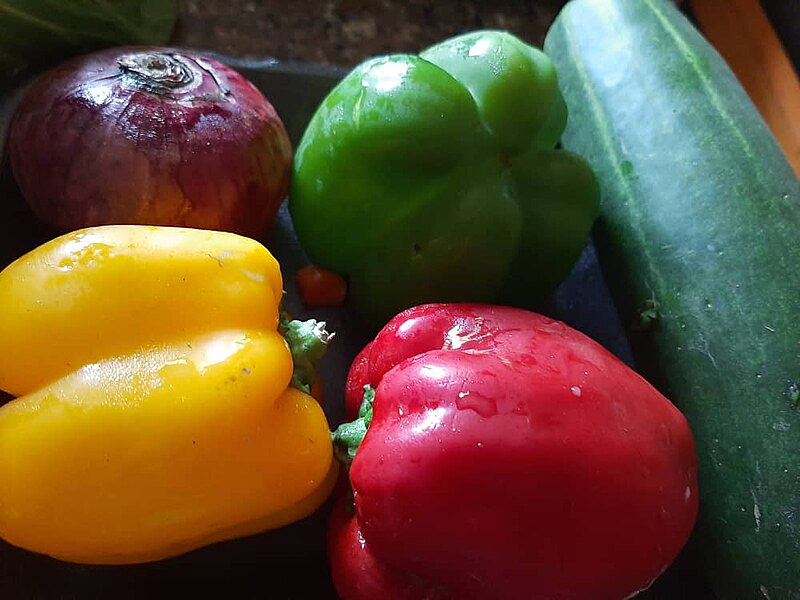 File:Cucumber, Yellow, Red and Green pepper.jpg