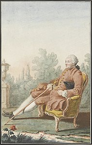 Portrait du baron d'Holbach, mine de plomb, sanguine, aquarelle et gouache sur papier, Carmontelle (1766)