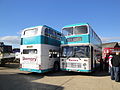 Preserved Damory Coaches 5066 (UDL 673S) and 5070 (GEL 686V), both Bristol VRT/ECWs, in Newport Quay, Newport, Isle of Wight for the Isle of Wight Bus Museum's October 2010 running day.