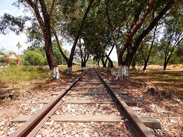 Abandoned section of Death Railway in Thanbyuzayat, Myanmar (Burma)