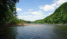 The Delaware River running through Forks Township, in May 2012 Delaware River view from Forks PA looking north.jpg