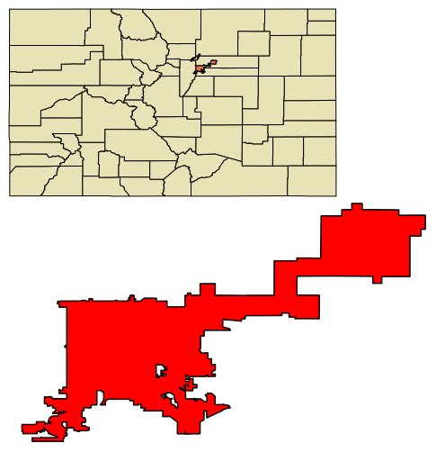 File:Denver County Colorado Incorporated and Unincorporated areas Denver Highlighted 0820000.svg