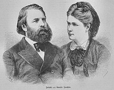 „Joseph und Amalie Joachim“;Holzstich von Adolf Neumann. In: Die Gartenlaube. 1873