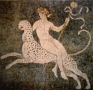 Dionysos on a cheetah, Pella, Greece.jpg