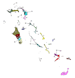 Карта районов Багамских островов