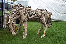 Driftwood art at the Port Warwick Art and Sculpture Festival