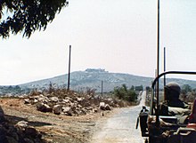 Israeli troops driving towards Beaufort Castle, 1982 Drive towards the beaufort 1982.jpg