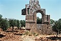 East Church, Me'ez (ماعز), Syria - Remains of south façade of Church - PHBZ024 2016 5440 - Dumbarton Oaks.jpg