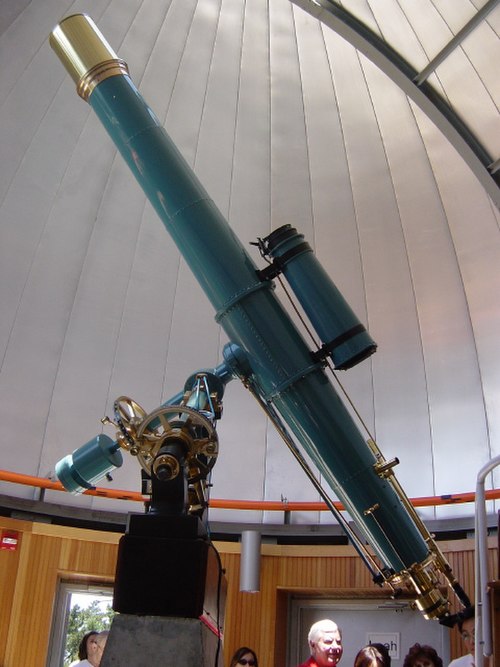 Eight-inch refracting telescope at Chabot Space and Science Center