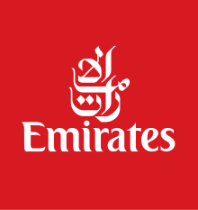 Logo for Emirates Airlines. A subsidiary of Emirates Group. Emirates logo.svg