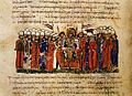 Emperor Theophilos and his court, Skylitzes Chronicle