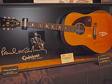 Replica of the Epiphone Texan acoustic guitar played by McCartney on the song