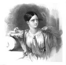 Fanciful portrait of Erinna from Finden's Gallery of Graces (1834)
