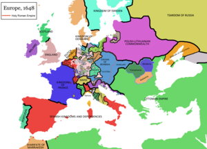 Europe after the Peace of Westphalia in 1648 Europe map 1648.PNG