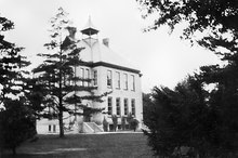 This photo shows the original Forest High School. After the fire of 1940, some of the original structure was incorporated into the rebuild. Forest High School.tif