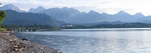 The Forggensee with Füssen in the distance.