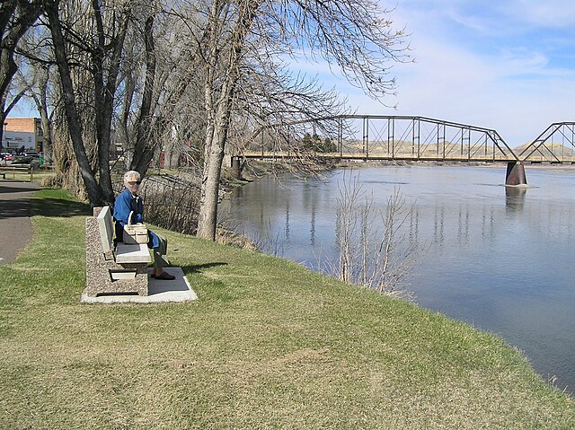 The Missouri River as seen from near the Grand Union Hotel, Fort Benton, Montana