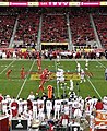 Utah Utes and the Indiana Hoosiers at mid-field