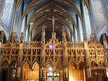 Rood cross on rood screen at Albi Cathedral, France France Albi jube cathedrale.jpg