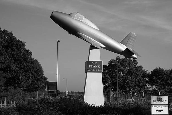 Frank Whittle's memorial showing a full-scale model of the Gloster E28/39