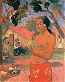 Gauguin, Paul - Woman Holding a Fruit (Eu haere ia oe).jpg