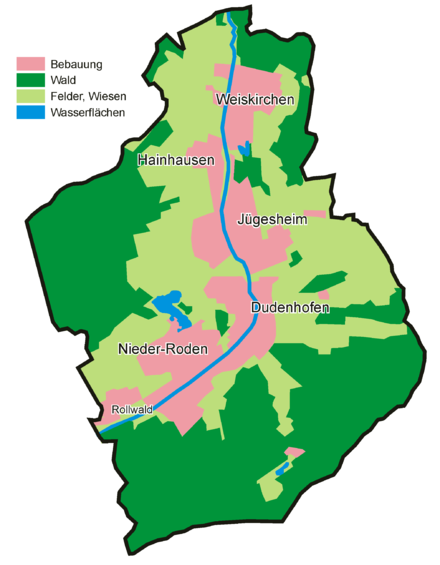 Granice oraz rozwój terytorialny miasta Rodgau