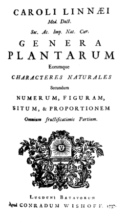 Genera Plantarum: Llibru de Carolus Linnaeus