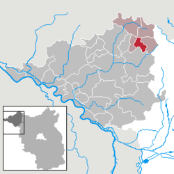 盖尔茨哈根在普里格尼茨县的位置