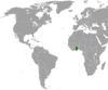 Location map for Ghana and Jamaica.