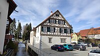 Blick von der Mühlenbrücke entlang der Lauter Richtung Bäckerei Glocker