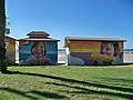 Grafitis en los aseos públicos de la playa de Pedregalejo, 2021-08-08.