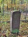 Deutsch: Grenzstein am Rand des Waldweges Im Horn auf dem Lemberg in Korntal in Baden-Württemberg. English: Boundary stone on the forest trail Im Horn on the Lemberg in Korntal (Baden-Württemberg, Germany.)