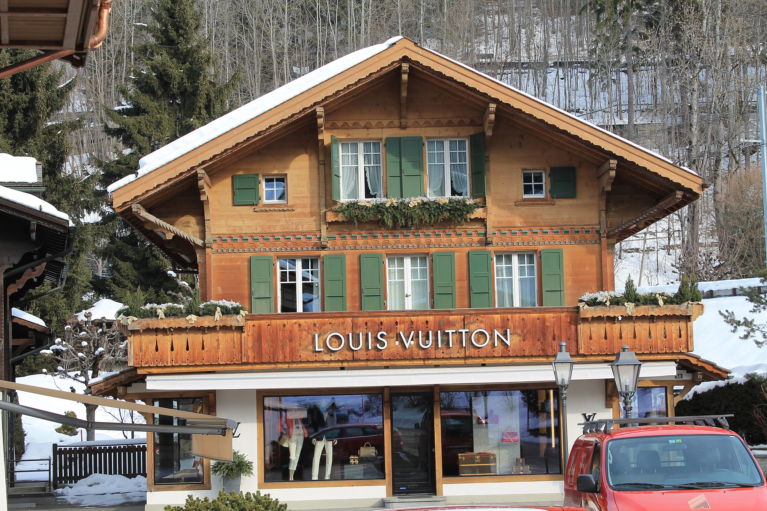 At the Louis Vuitton Store Opening in Gstaad