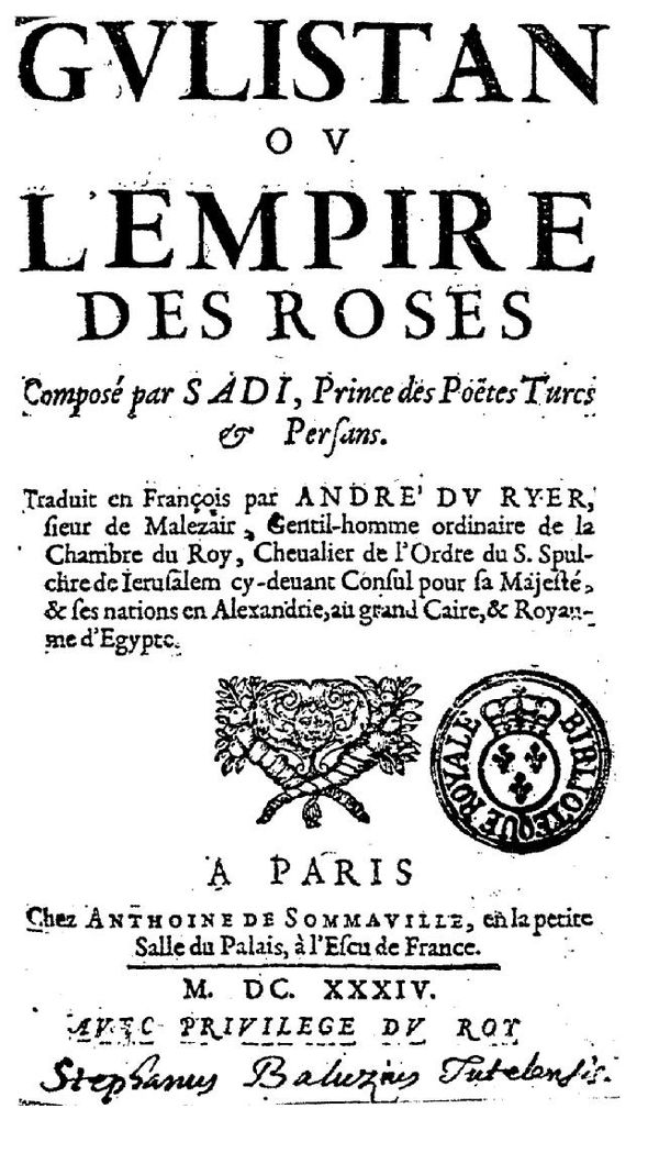 Frontispiece of André du Ryer's translation