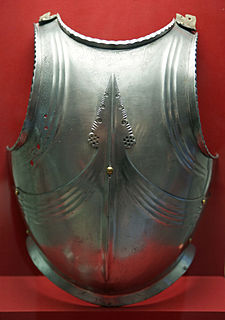 Plackart reinforcing panel for the lower part of a breastplate