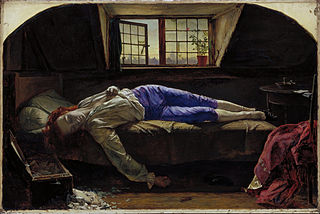 <i>The Death of Chatterton</i> 1856 painting by Henry Wallis