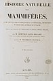 Histoire naturelle des mammifères