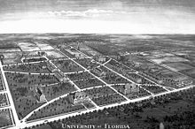 The University of Florida campus in 1916, looking southwest Historic Layout University of Florida.jpg