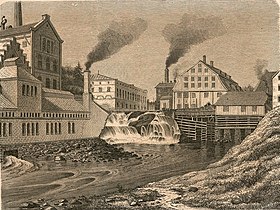 1867: Hjula Veveri oltre ad Akerselva, di Carl Baagøe