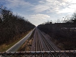 trail and parallel train tracks