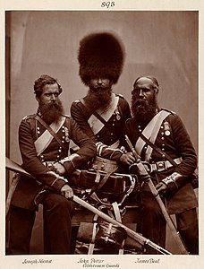 Hughes & Mullins after Cundall & Howlett - Heroes of the Crimean War - Joseph Numa, John Potter, and James Deal of the Coldstream Guards