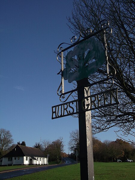 File:Hurst Green Village Sign (close-up) - geograph.org.uk - 2711543.jpg